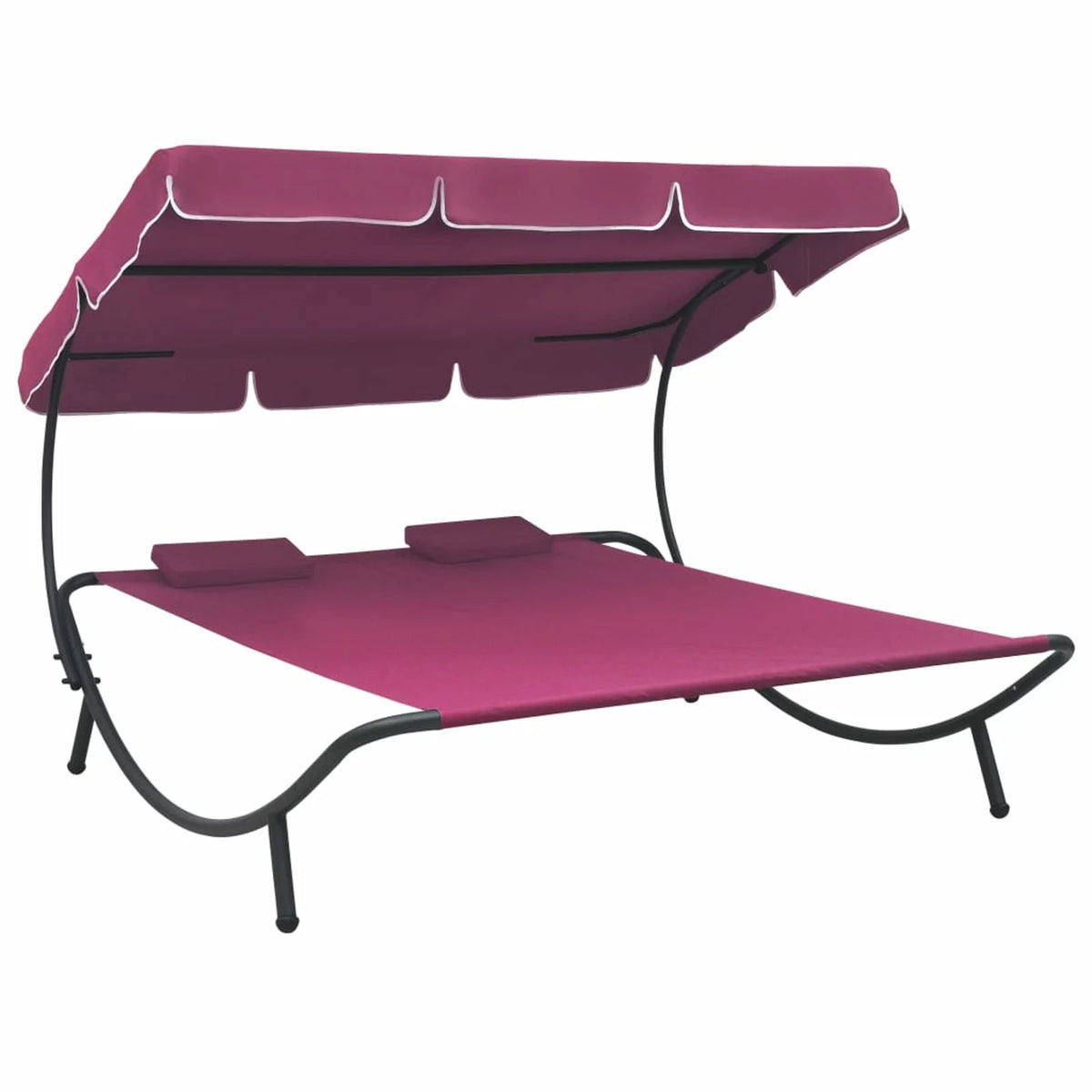 Patio Bed with Canopy and Pillows Pink L635024