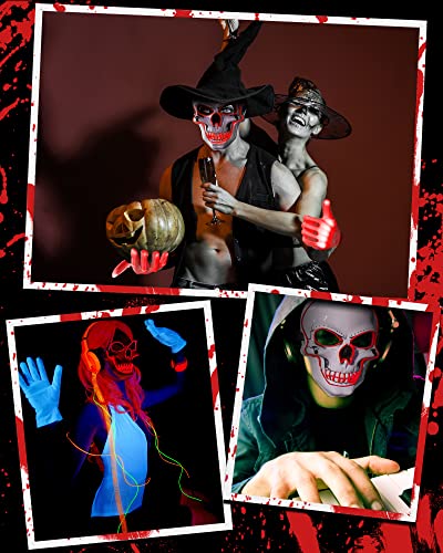 Halloween LED Mask Glow in the Dark Red S816141