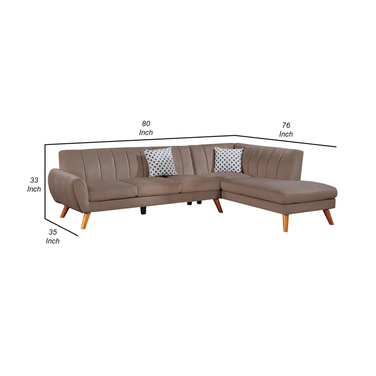 2 Piece Tufted Velvet Sectional Sofa Set R804918
