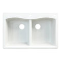 White Double-Basin Granite Drop-In 2-Hole Kitchen Sink L222767
