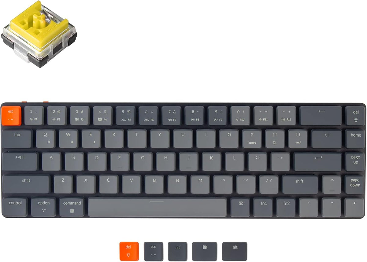 65% Layout Ultra-Slim Wireless Bluetooth Mechanical Keyboard with Low-Profile Optical Red Switch K5351