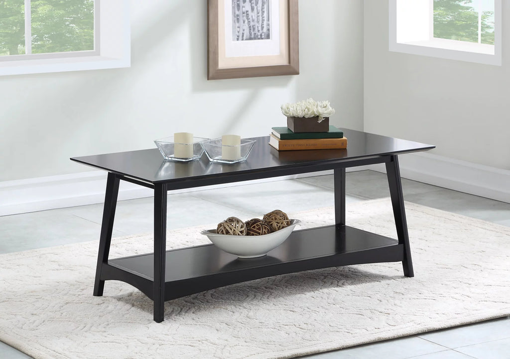 Black Coffee Table with Shelf Q601429