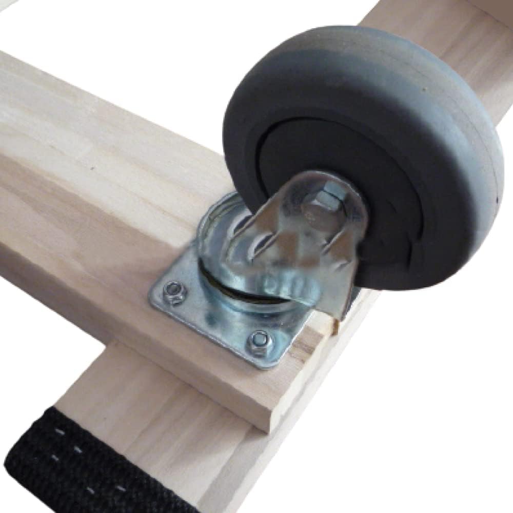 Heavy Duty American Oak Furniture Dolly 4 Wheels with Full Length Rubber Tread Dual Rail 18 X 30 with 4 Inch CASTERS B881492